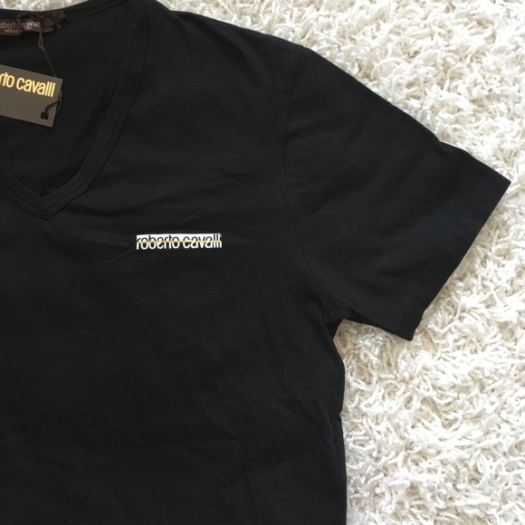 Roberto Cavalli Other - NWT! ROBERTO CAVALLI V-neck T-shirt in Black - XL